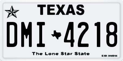 TX license plate DMI4218