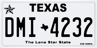 TX license plate DMI4232