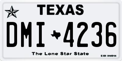TX license plate DMI4236
