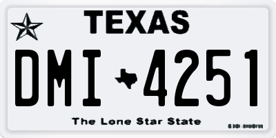 TX license plate DMI4251