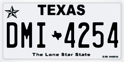 TX license plate DMI4254