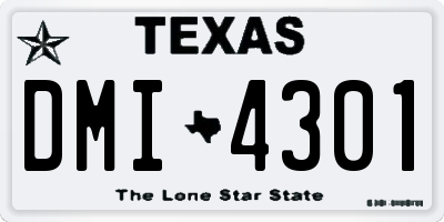 TX license plate DMI4301