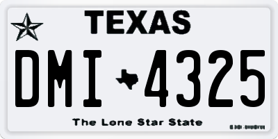TX license plate DMI4325