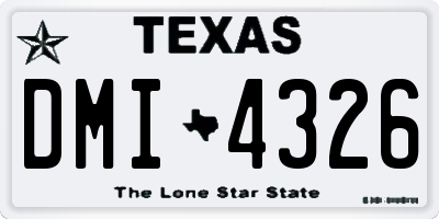 TX license plate DMI4326