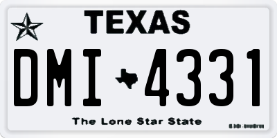 TX license plate DMI4331