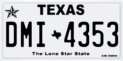 TX license plate DMI4353