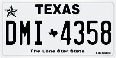 TX license plate DMI4358