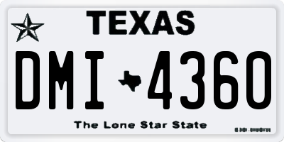 TX license plate DMI4360