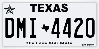TX license plate DMI4420