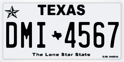 TX license plate DMI4567