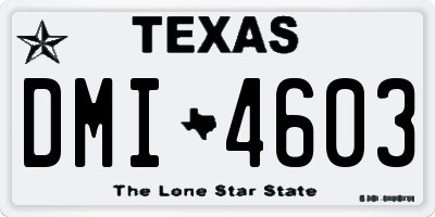 TX license plate DMI4603