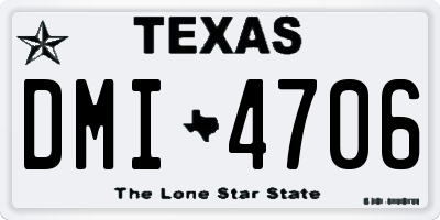 TX license plate DMI4706