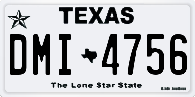 TX license plate DMI4756