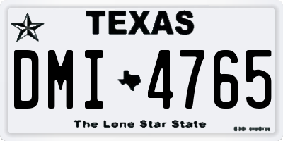 TX license plate DMI4765