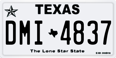 TX license plate DMI4837