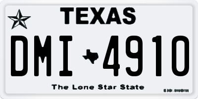 TX license plate DMI4910