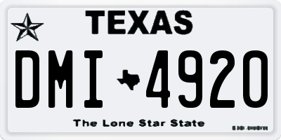 TX license plate DMI4920