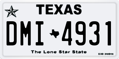 TX license plate DMI4931