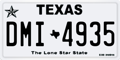TX license plate DMI4935
