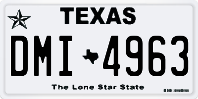 TX license plate DMI4963