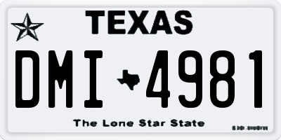 TX license plate DMI4981