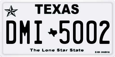 TX license plate DMI5002