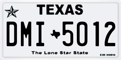 TX license plate DMI5012