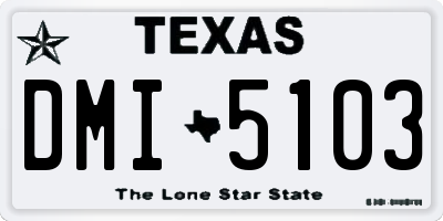 TX license plate DMI5103