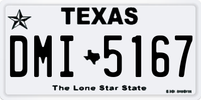 TX license plate DMI5167