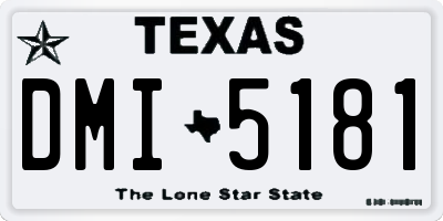 TX license plate DMI5181