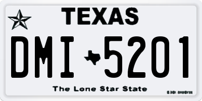 TX license plate DMI5201