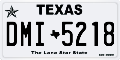 TX license plate DMI5218