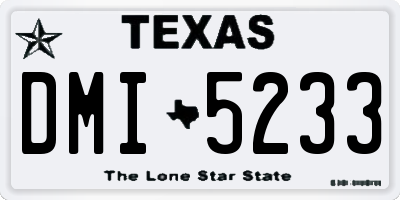 TX license plate DMI5233