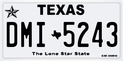 TX license plate DMI5243