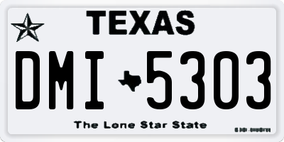 TX license plate DMI5303