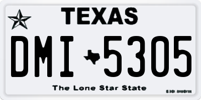 TX license plate DMI5305