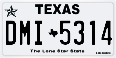 TX license plate DMI5314