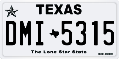 TX license plate DMI5315