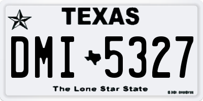 TX license plate DMI5327