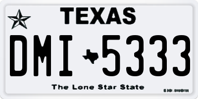 TX license plate DMI5333