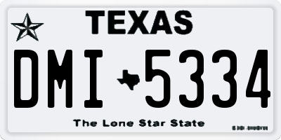 TX license plate DMI5334