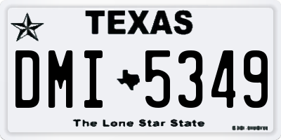 TX license plate DMI5349