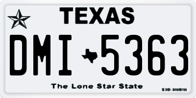 TX license plate DMI5363