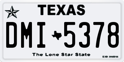 TX license plate DMI5378