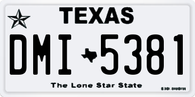 TX license plate DMI5381