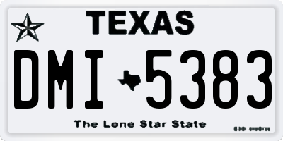 TX license plate DMI5383