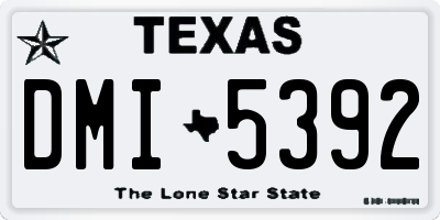 TX license plate DMI5392