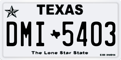 TX license plate DMI5403