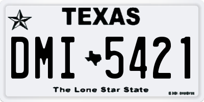 TX license plate DMI5421
