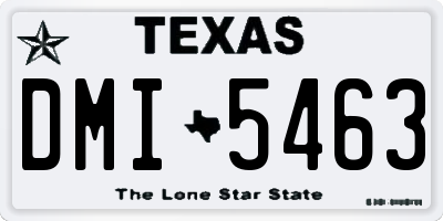 TX license plate DMI5463